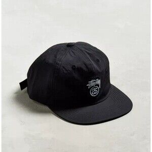Stussy Lock Taslan Strapback Hat Mens OS Black Nylon